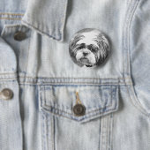 BADGE ROND 5 CM CHIH TZU DOG (En situation)