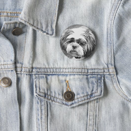 BADGE ROND 5 CM CHIH TZU DOG (En situation)