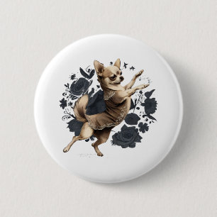 Badge Rond 5 Cm Chihuahua Ballerina Danse de ballet