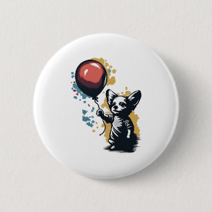 Badge Rond 5 Cm Chihuahua Balloon mignon Chiwawa Funny