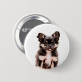 Badge Rond 5 Cm Chihuahua Chien chiot (Devant & derrière)