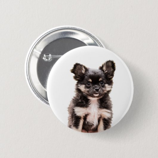 Badge Rond 5 Cm Chihuahua Chien chiot (Devant & derrière)