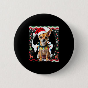 Badge Rond 5 Cm Chihuahua Christmas Père Noël Ugly Sweater Amoureu