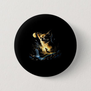 Badge Rond 5 Cm Chihuahua hurle à la lune vintage drôle