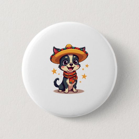 Badge Rond 5 Cm Chihuahua Mexique Cinco de Mayo Drôle Chien Copie (Devant)