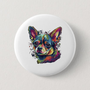 Badge Rond 5 Cm Chihuahua peinture Abstraite couleur mignonne chie