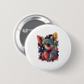 Badge Rond 5 Cm Chihuahua peinture Abstraite couleur mignonne chie (Devant & derrière)