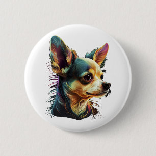 Badge Rond 5 Cm Chihuahua peinture Abstraite couleur mignonne chie