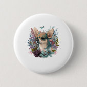 Badge Rond 5 Cm Chihuahua peinture Abstraite couleur mignonne chie (Devant)