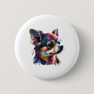 Badge Rond 5 Cm Chihuahua peinture Abstraite couleur mignonne chie