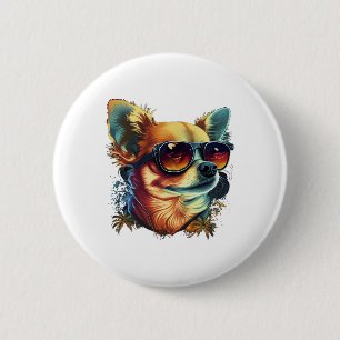 Badge Rond 5 Cm Chihuahua peinture Abstraite couleur mignonne chie