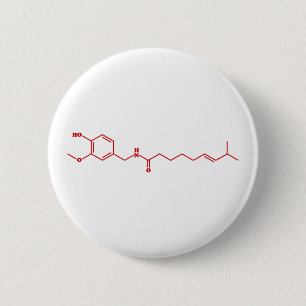 Badge Rond 5 Cm Chili Capsaicin Molecular Chemical Formula