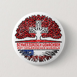 Badge Rond 5 Cm Chili Chilenisch Schweizer Schweiz Baum Wurzel