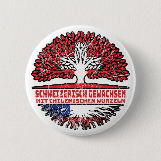 Badge Rond 5 Cm Chili Chilenisch Schweizer Schweiz Baum Wurzel (Devant)