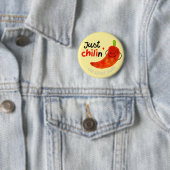 Badge Rond 5 Cm Chili Pepper Pun Positif - Juste chilien (En situation)