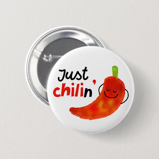 Badge Rond 5 Cm Chili Pepper Pun Positif - Juste chilien (Devant & derrière)