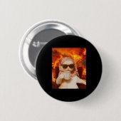 Badge Rond 5 Cm Chill Cat And Coffe Xmas Funny Cat Meme Y2k Joke  (Devant & derrière)