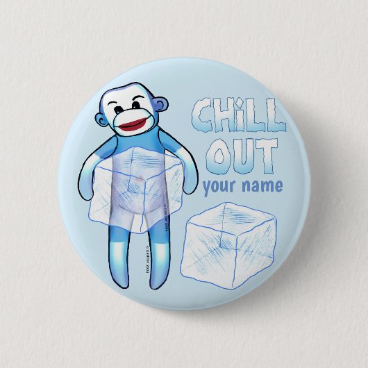 Badge Rond 5 Cm Chill Sock Monkey (Devant)