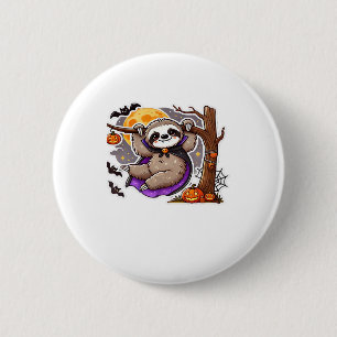 Badge Rond 5 Cm Chill Thrills Halloween Sloth T-Shirt surdimension