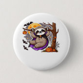 Badge Rond 5 Cm Chill Thrills Halloween Sloth T-Shirt surdimension (Devant)