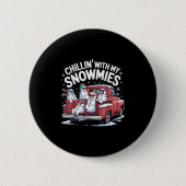 Badge Rond 5 Cm Chillat Avec Mes Neiges Coupe Camion Snowman Chris (Devant)