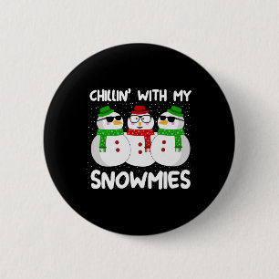 Badge Rond 5 Cm Chillère de Noël Snowman Avec Mes Neiges Gi moche