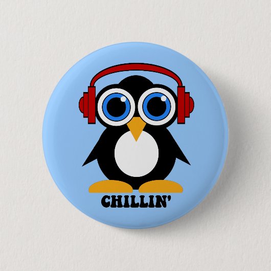 Badge Rond 5 Cm chillin de pingouin (Devant)