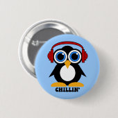 Badge Rond 5 Cm chillin de pingouin (Devant & derrière)