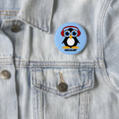 Badge Rond 5 Cm chillin de pingouin (En situation)