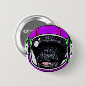 Badge Rond 5 Cm Chimp. spatial (Devant & derrière)