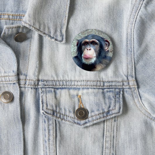 Badge Rond 5 Cm Chimpanzé (En situation)