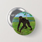 Badge Rond 5 Cm Chimpanzé (Devant & derrière)