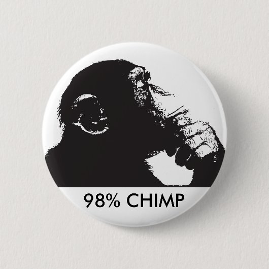 Badge Rond 5 Cm CHIMPANZÉ de 98% (Devant)