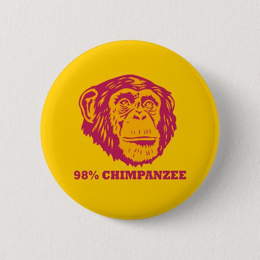 Badge Rond 5 Cm Chimpanzé de 98% (Devant)