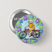 Badge Rond 5 Cm Chimpanzé en chaussette de vélo (Devant & derrière)
