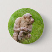 Badge Rond 5 Cm Chimpanzé sans cheveux (Devant)