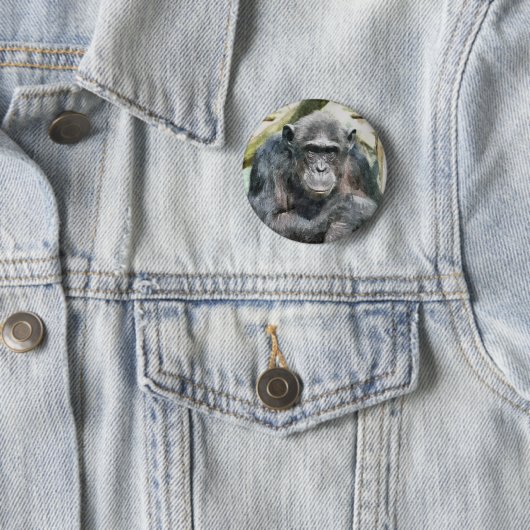 BADGE ROND 5 CM CHIMPANZÉS (En situation)
