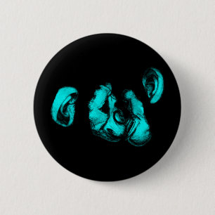 Badge Rond 5 Cm chimpanzés baisants : néon turquoise