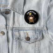 Badge Rond 5 Cm Chimpion Funny Champion Chimpanzé Pun Dark BG (En situation)
