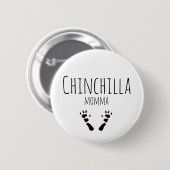 Badge Rond 5 Cm Chinchilla Momma - Conception en Paw-print (Devant & derrière)
