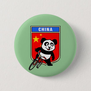 Badge Rond 5 Cm Chine à vélo