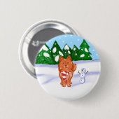 Badge Rond 5 Cm Chiot à neige (Devant & derrière)