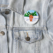 Badge Rond 5 Cm Chiot à neige (En situation)