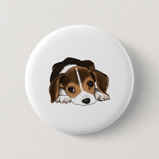 Badge Rond 5 Cm Chiot de beagle (Devant)