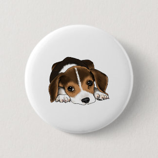 Badge Rond 5 Cm Chiot de beagle