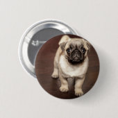 Badge Rond 5 Cm Chiot de carlin (Devant & derrière)