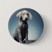 Badge Rond 5 Cm Chiot de Weimaraner (Devant)