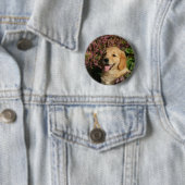 Badge Rond 5 Cm Chiot d'or de Retreiver (En situation)