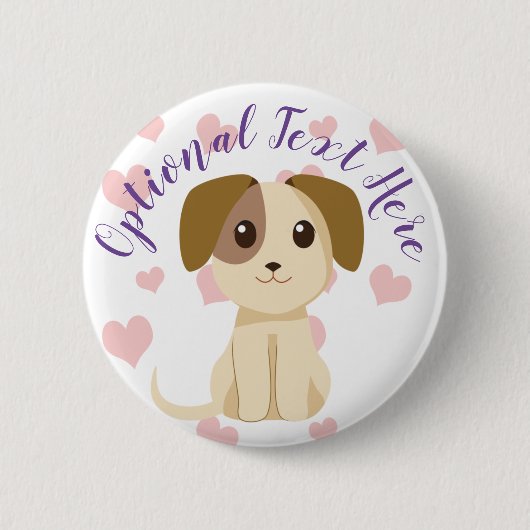 Badge Rond 5 Cm Chiot doux (Devant)