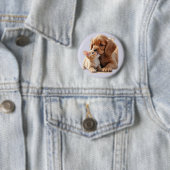 Badge Rond 5 Cm Chiot et chaton (En situation)